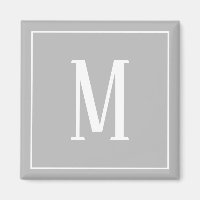 Aimant carré monochrome blanc sur gris