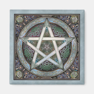 Aimant Carré Pentacle en argent