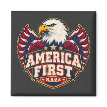 Aimant carré Varsity Eagle America First