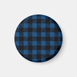 Aimant Carreaux Bûcheron Bleu