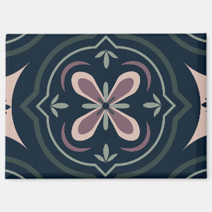 Aimant Carreaux Géométriques Floraux Terreux