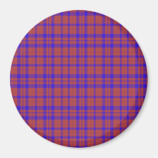 Aimant Carreaux géométriques rouges et bleus
