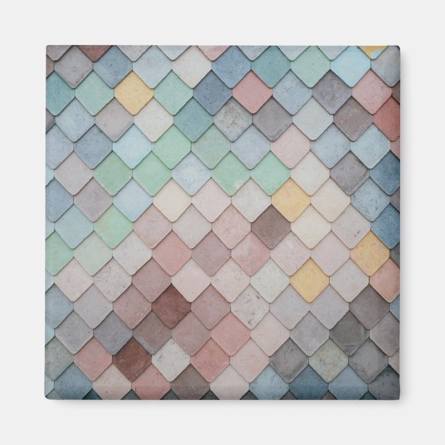 Aimant Carreaux multicolores (Devant)