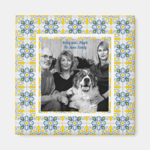 Aimant Carreaux portugais Cadre photo pour Noël en famill