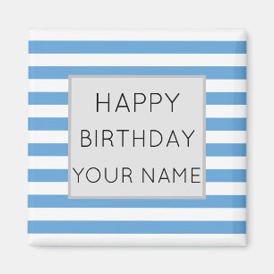 Aimant Carrelage Bleu Et Blanc Joyeux Anniversaire Cérami