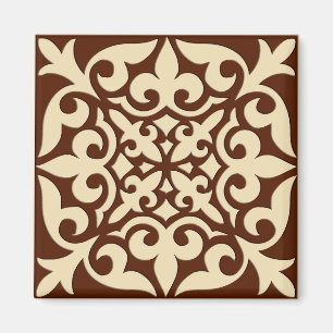 Aimant Carrelage marocain - chocolat et beige