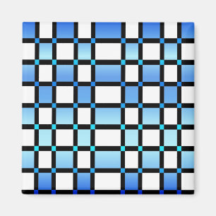 Aimant Carrelage moderne Carré Bleu Et Noir