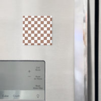 Carrés à damier marron moka blanc géométrique rétr