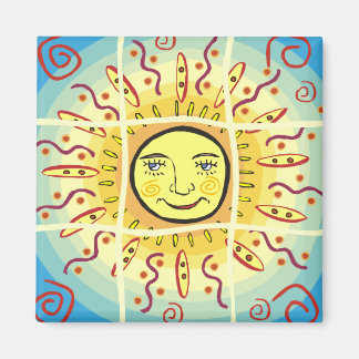 Aimant Carrés solaires souriants