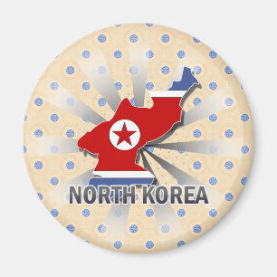 Aimant Carte 2,0 de drapeau de la Corée du Nord