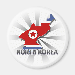 Aimant Carte 2,0 de drapeau de la Corée du Nord