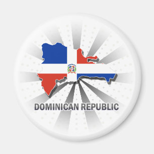 Aimant Carte 2,0 de drapeau de la République Dominicaine