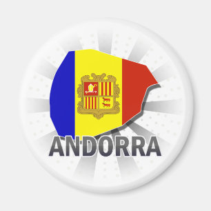 Aimant Carte 2,0 de drapeau de l'Andorre