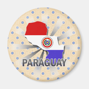 Aimant Carte 2,0 de drapeau du Paraguay