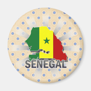 Aimant Carte 2,0 de drapeau du Sénégal