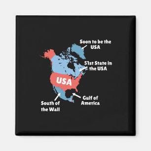 Aimant Carte Amusante Trump Des États-Unis - Canada, Groe