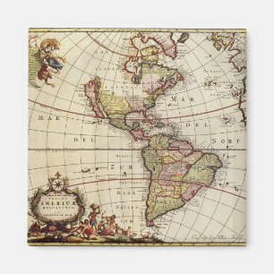 Aimant Carte ancienne des Amériques par Johannes De Ram