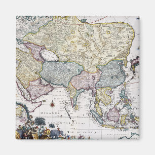 Aimant Carte antique de l'Asie 1696