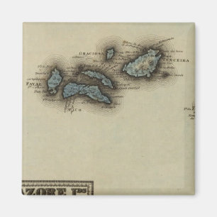 Aimant Carte Atlas des îles Azore