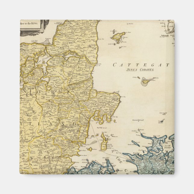 Aimant Carte Atlas du Danemark (Devant)