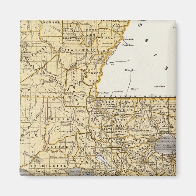 Aimant Carte Atlas Louisiane (Devant)