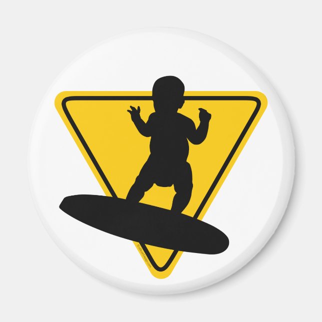 Aimant Carte bébé sur (Surf) (Devant)