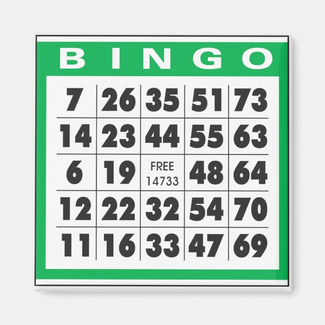 Aimant Carte Bingo (Devant)