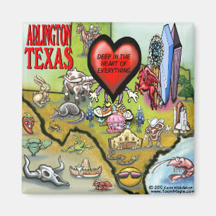 Aimant Carte Carton Arlington Texas