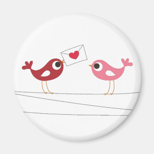 Aimant Carte d'amour d'oiseaux