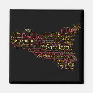 Aimant Carte d'art Word sicilien