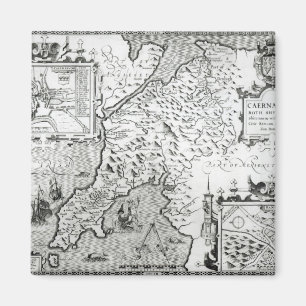 Aimant Carte de Caernarvon, 1616