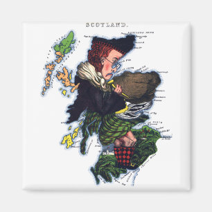 Aimant Carte de caricature de l'Ecosse
