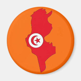 Aimant Carte de drapeau de la Tunisie