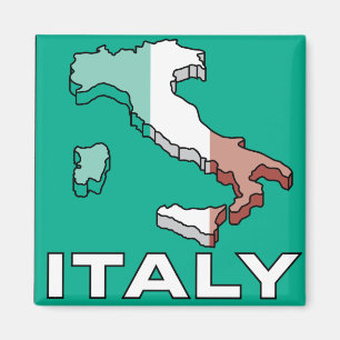 Aimant Carte de drapeau de l'Italie