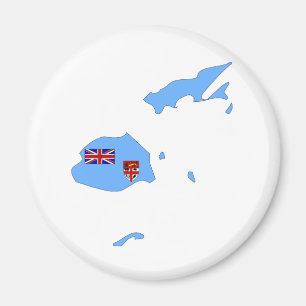 Aimant Carte de drapeau des Fidji normale