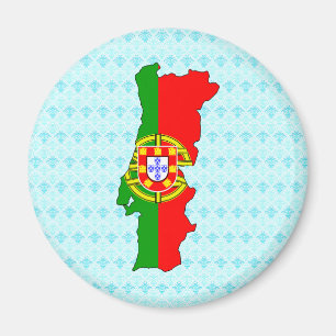 Aimant Carte de drapeau du Portugal normale