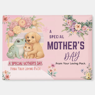 Aimant Carte de fête des mères grenouille mignonne chien