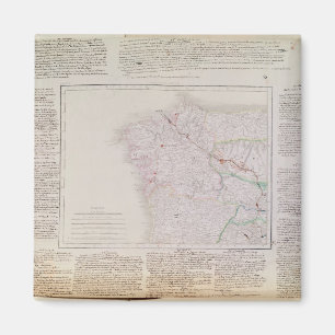 Aimant Carte de la Galice avec la route de l'armée frança