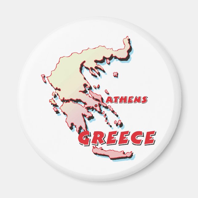 Aimant Carte de la Grèce (Devant)