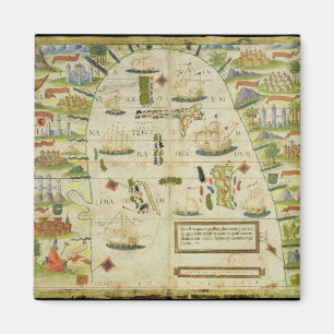 Aimant Carte de la mer de la Chine, télécopie des 'atla