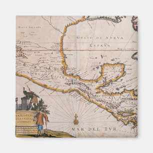 Aimant Carte de la nouvelle Espagne New Galicie et