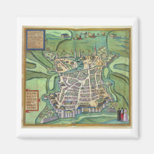 Aimant Carte de La Rochelle, de 'Civitates Orbis Terrarum