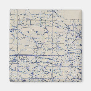 Aimant Carte de la route cyclable du Wisconsin