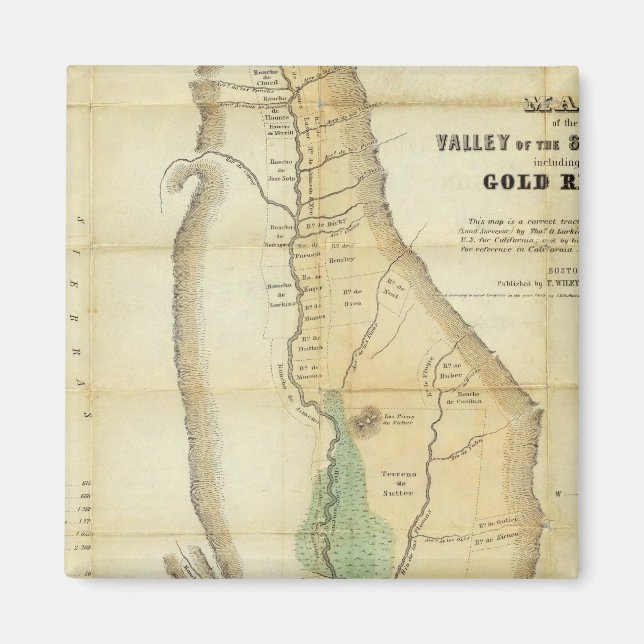 Aimant Carte de la Vallée du Sacramento (Devant)