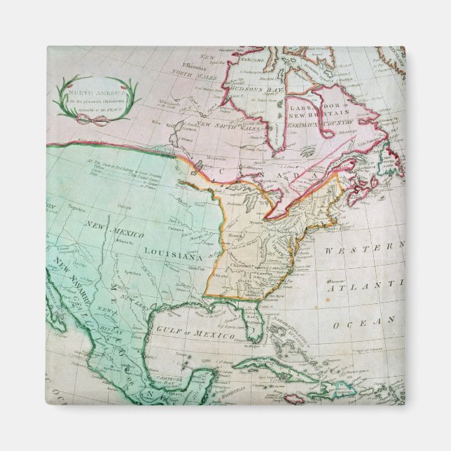 Aimant Carte de l'Amérique du Nord (Devant)
