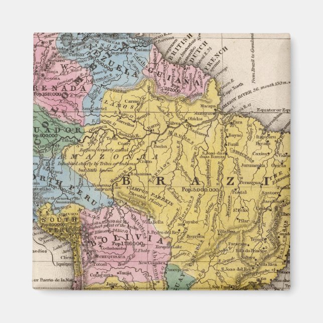 Aimant Carte de l'Amérique du Sud 5 (Devant)