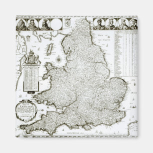 Aimant Carte de l'Angleterre et du Pays de Galles, 1644