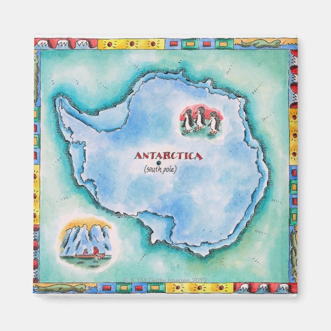 Aimant Carte de l'Antarctique (Devant)