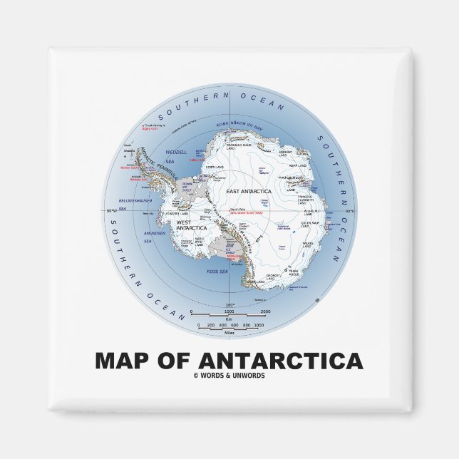 Aimant Carte De L'Antarctique (Géographie) (Devant)