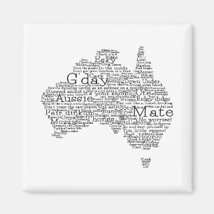 Aimant Carte de l'argot australien